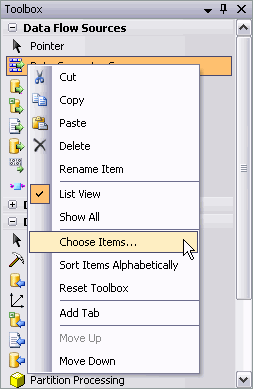 Toolbox, right-click, select Choose Items
